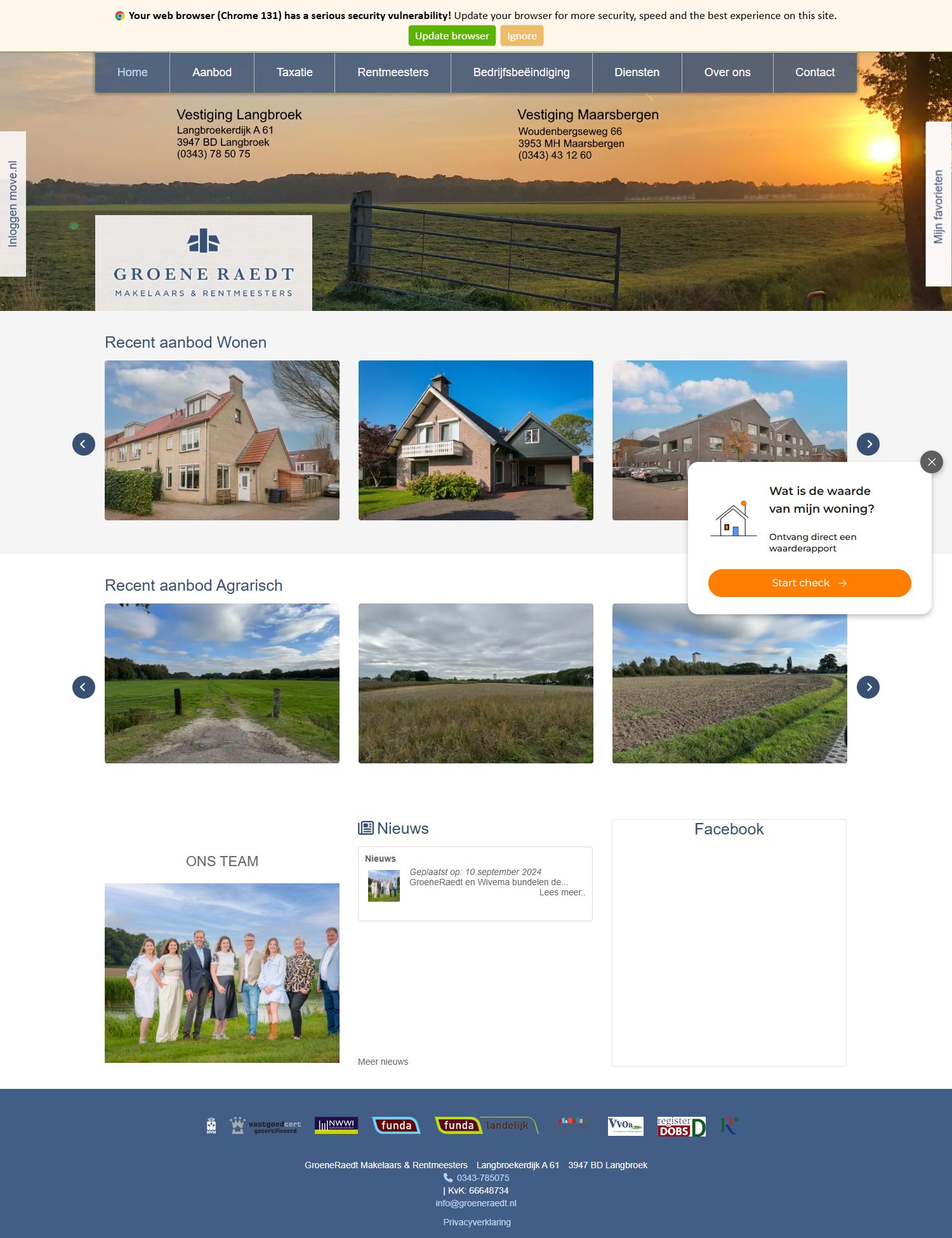 Screenshot van de website van www.groeneraedt.nl