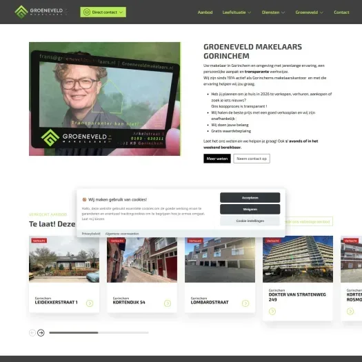 Screenshot der Website von www.groeneveldmakelaars.nl