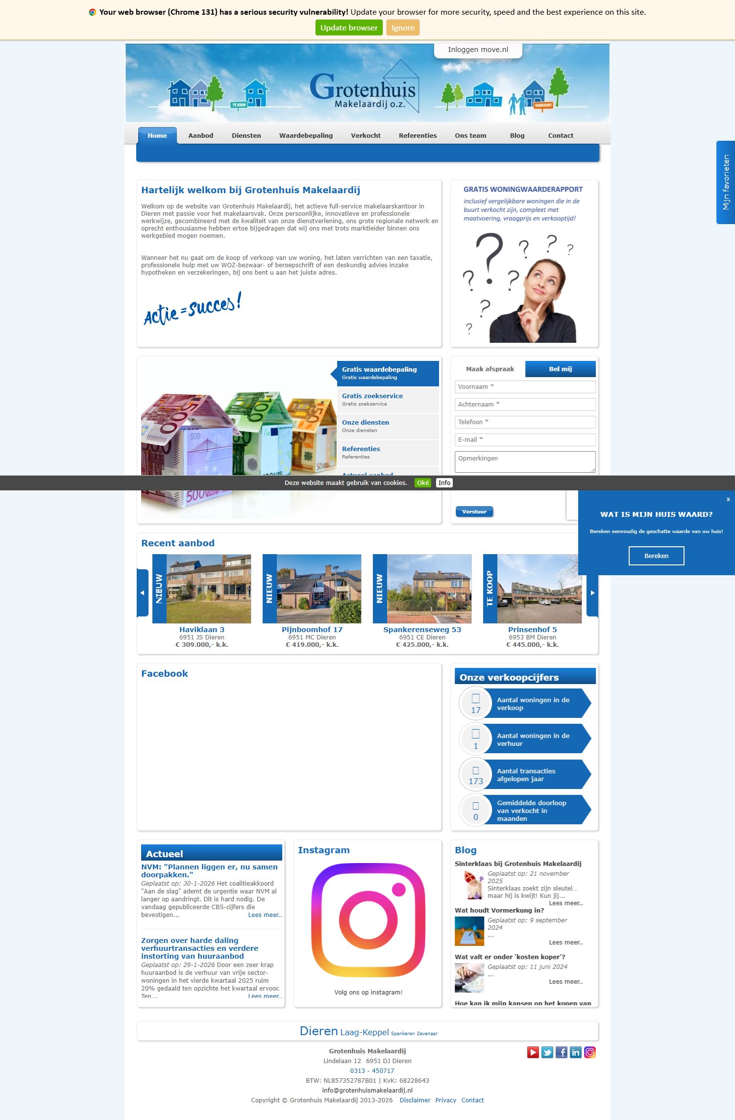 Screenshot van de website van www.grotenhuismakelaardij.nl