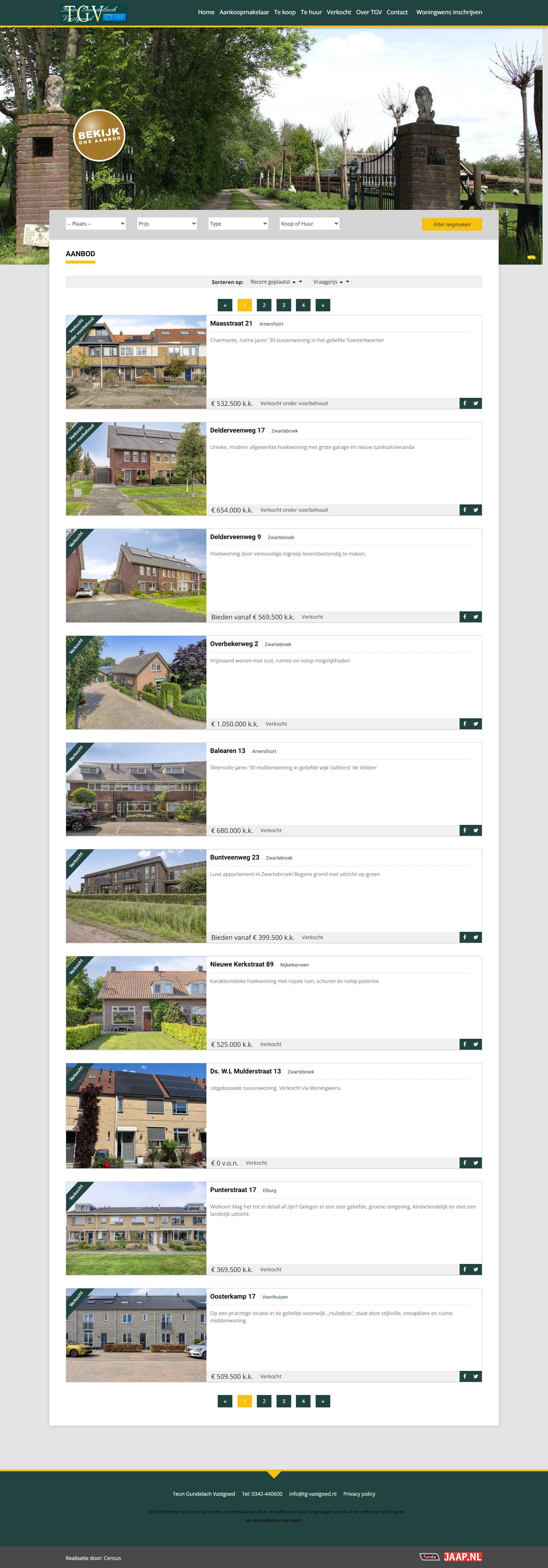 Screenshot van de website van www.tg-vastgoed.nl