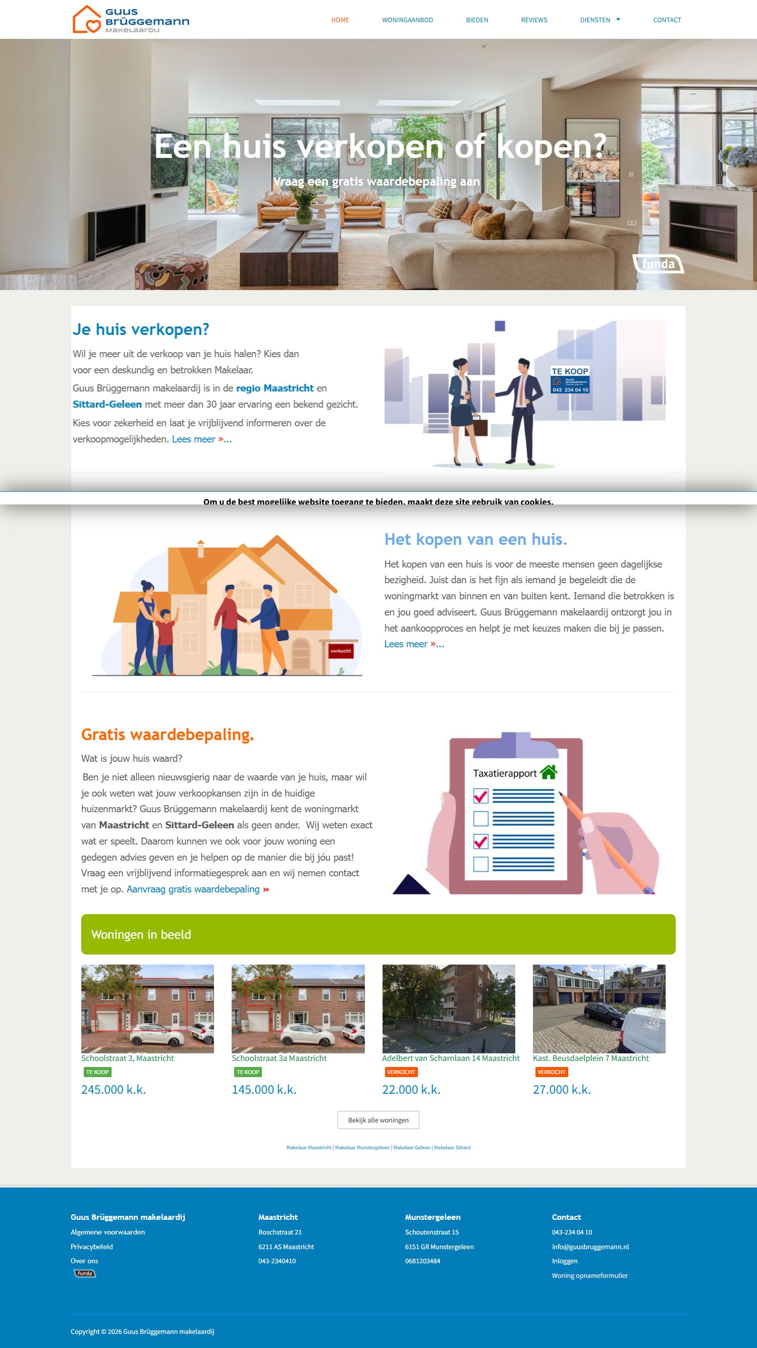 Screenshot van de website van www.guusbruggemann.nl