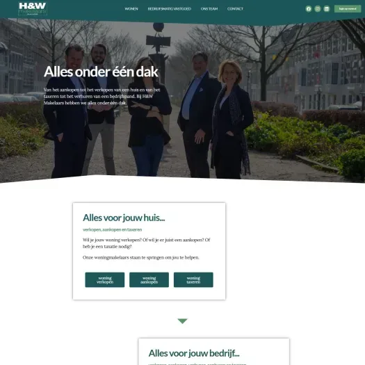 Screenshot der Website von www.hwmakelaars.nl