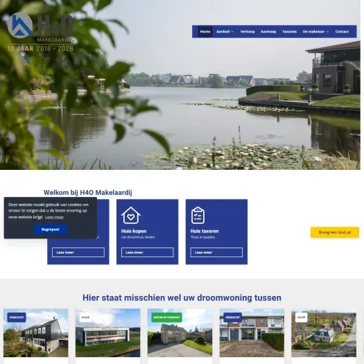Screenshot der Website von www.h4omakelaardij.nl