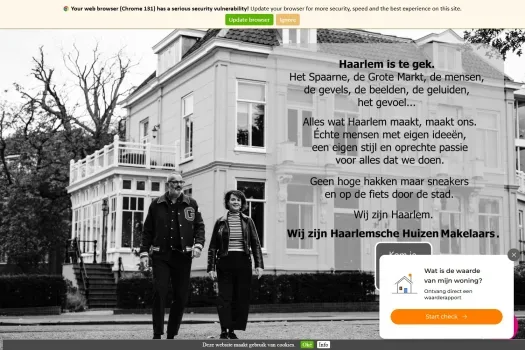 Screenshot of the website of www.haarlemschehuizen.nl