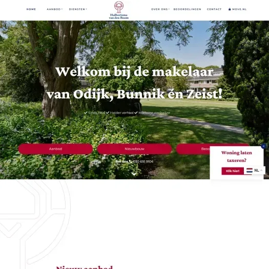 Capture d'écran du site web de www.hvdb-online.nl