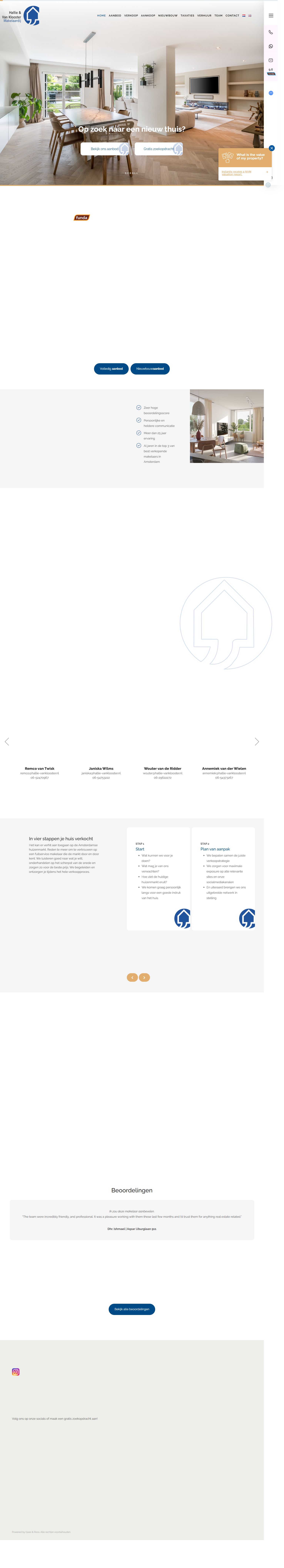 Screenshot van de website van www.hallie-vanklooster.nl