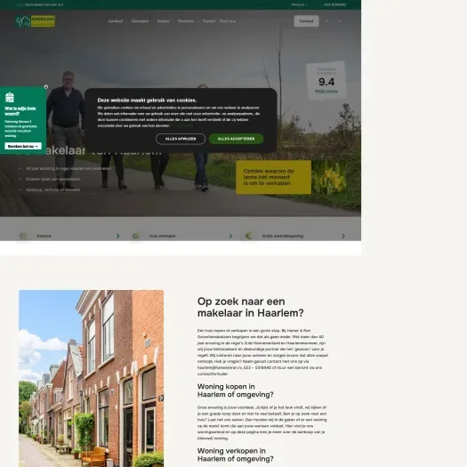 Screenshot van de website van www.hamerenran.nl