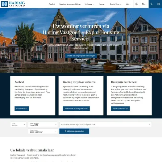 Capture d'écran du site web de haringverhuurmakelaar.nl