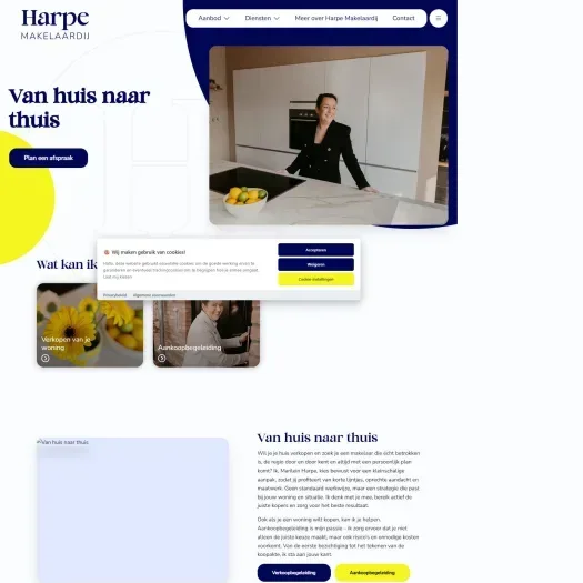 Screenshot der Website von www.harpemakelaardij.nl