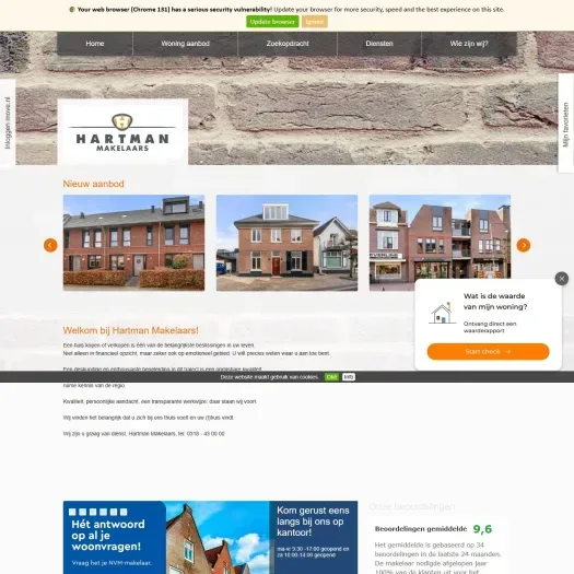 Screenshot der Website von www.hartmanmakelaars.nl