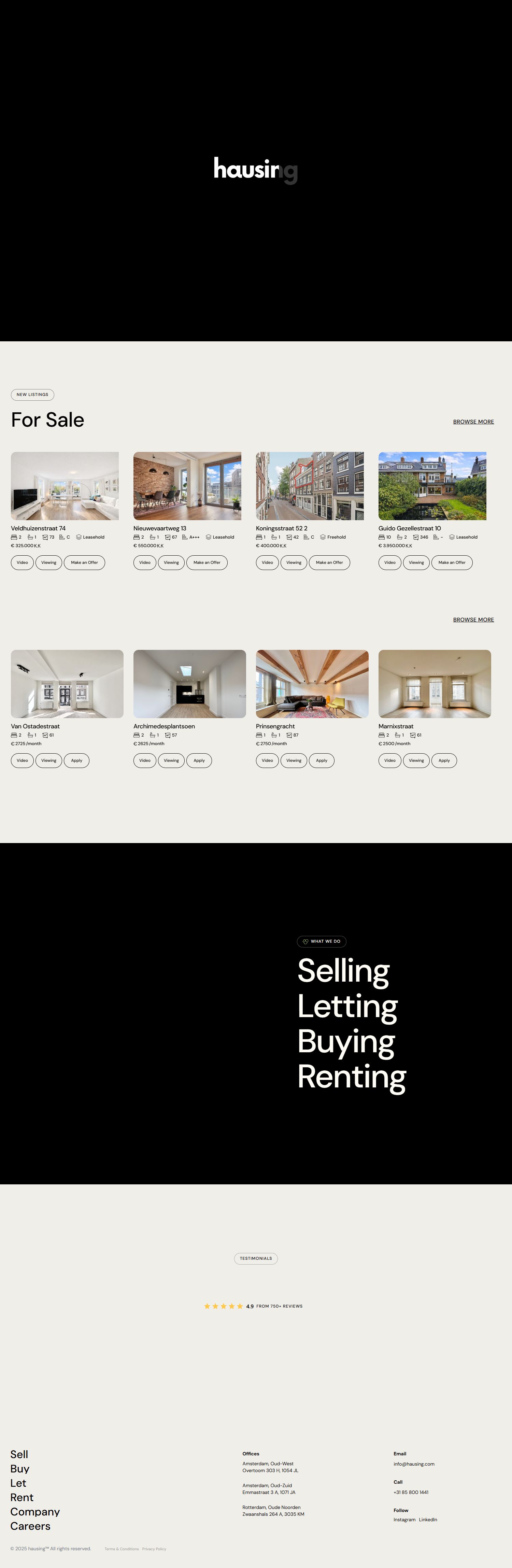 Screenshot van de website van www.hausing.com