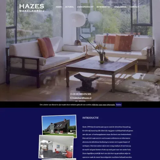 Screenshot der Website von www.hazes.nl