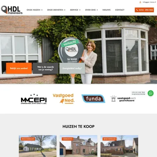 Capture d'écran du site web de www.hdlmakelaars.nl