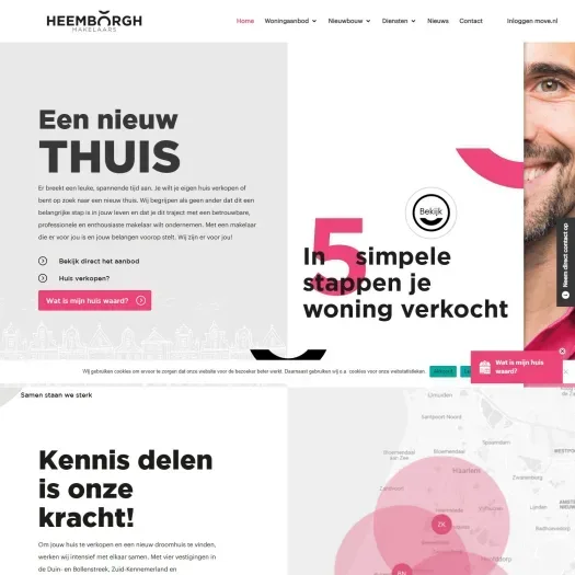 Screenshot van de website van www.heemborgh.nl