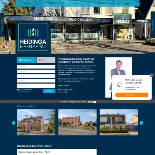 Capture d'écran du site web de heidingamakelaardij.nl