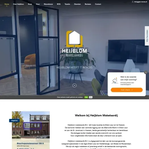 Screenshot van de website van www.heijblommakelaardij.nl