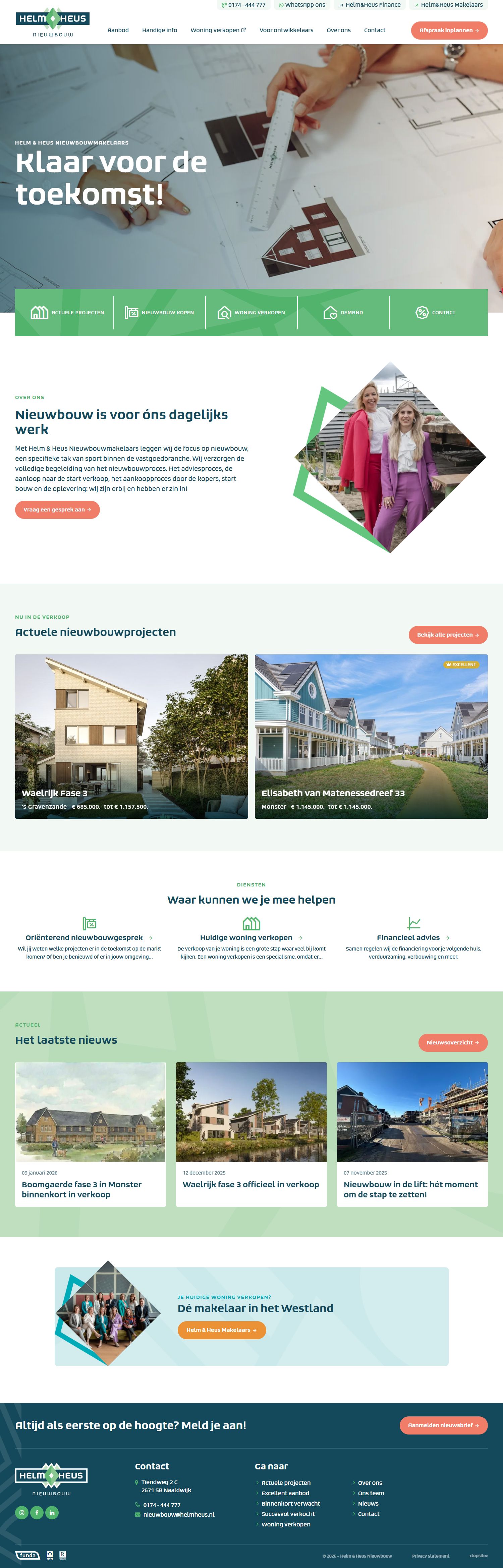 Screenshot van de website van www.helmheusnieuwbouw.nl
