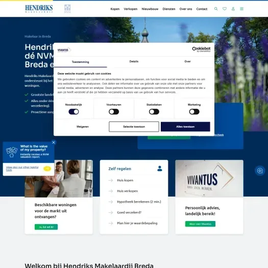 Capture d'écran du site web de hendriks.nl