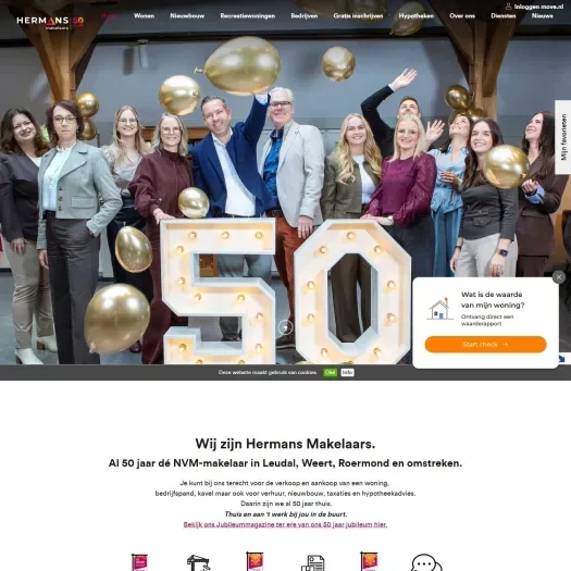 Capture d'écran du site web de www.hermansmakelaars.nl