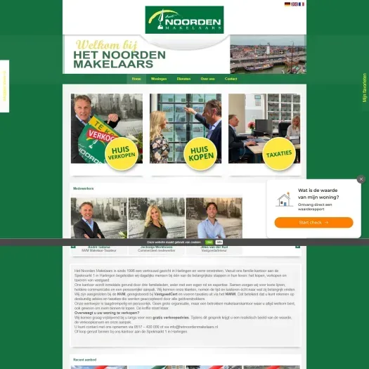 Screenshot of the website of www.hetnoordenmakelaars.nl