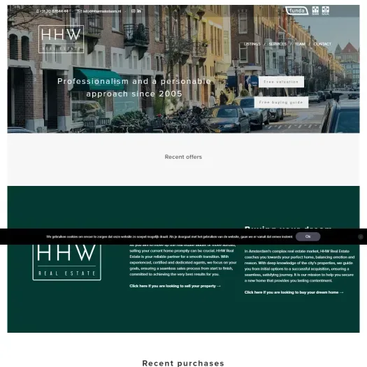 Screenshot der Website von www.hhwmakelaars.nl