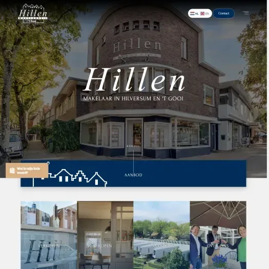 Screenshot der Website von www.hillenmakelaardij.nl