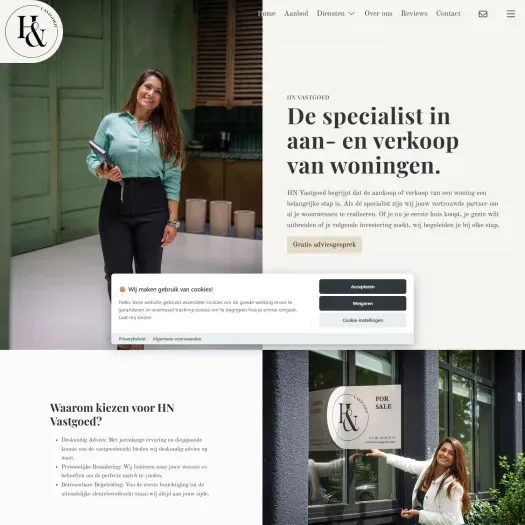 Screenshot van de website van www.hnvastgoed.com
