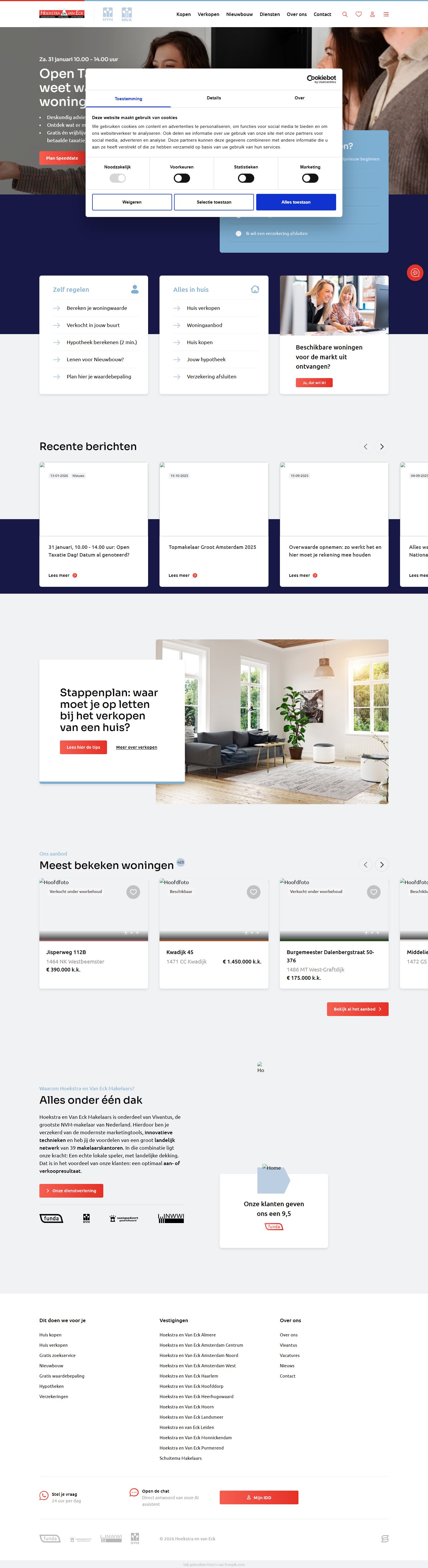 Screenshot van de website van www.hoekstraenvaneck.nl