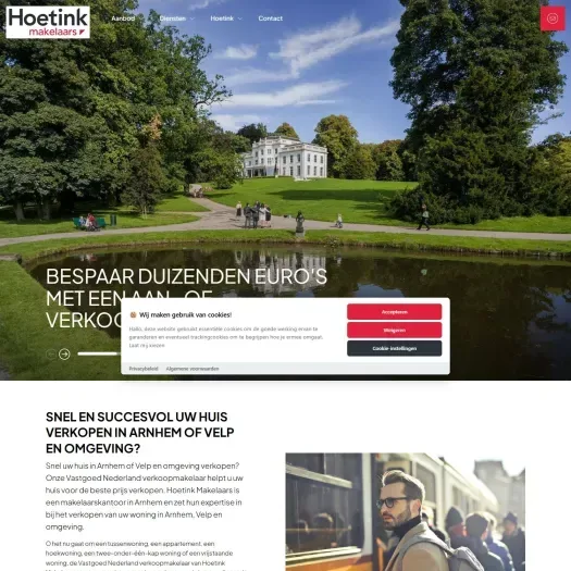 Screenshot of the website of www.hoetinkmakelaars.nl