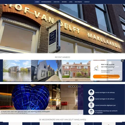 Capture d'écran du site web de www.hofvandelft.nl