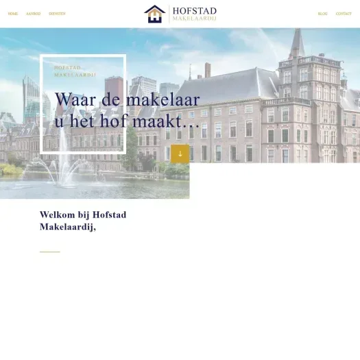 Screenshot der Website von www.hofstadmakelaardij.com