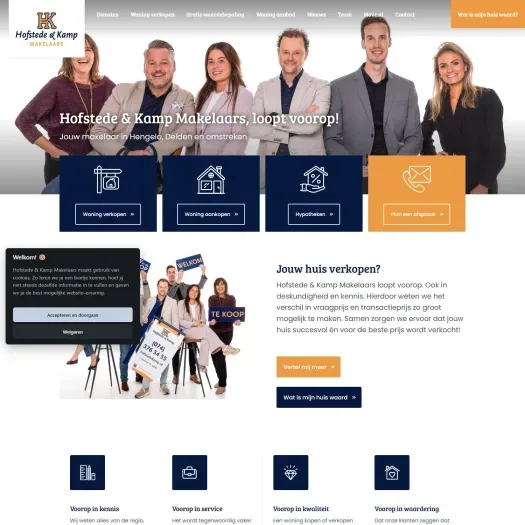 Screenshot der Website von www.hofstedekamp.nl