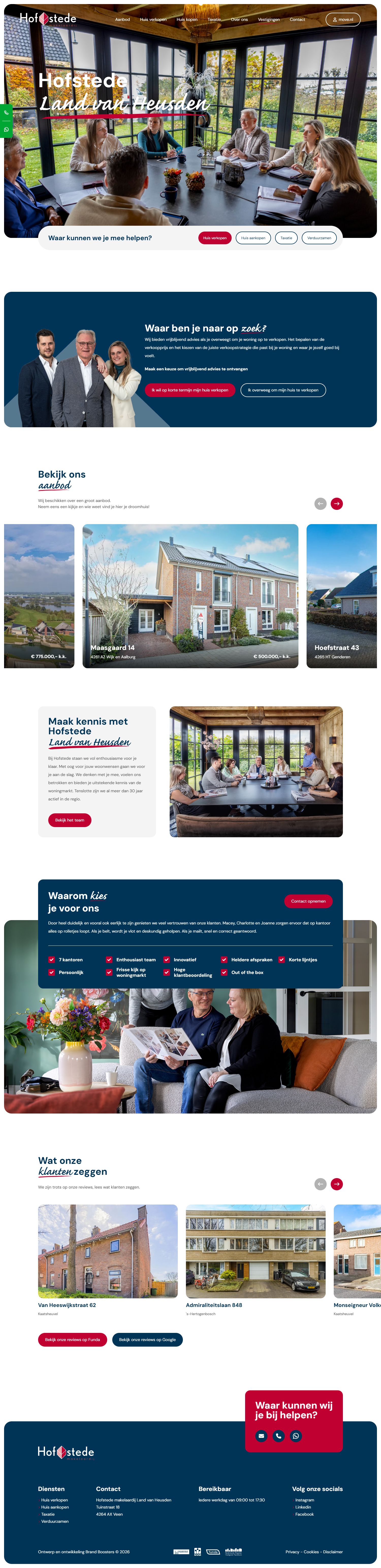 Screenshot van de website van www.hofstedelandvanheusden.nl