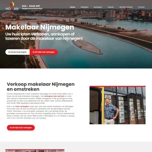 Screenshot van de website van www.homanmakelaardij.nl
