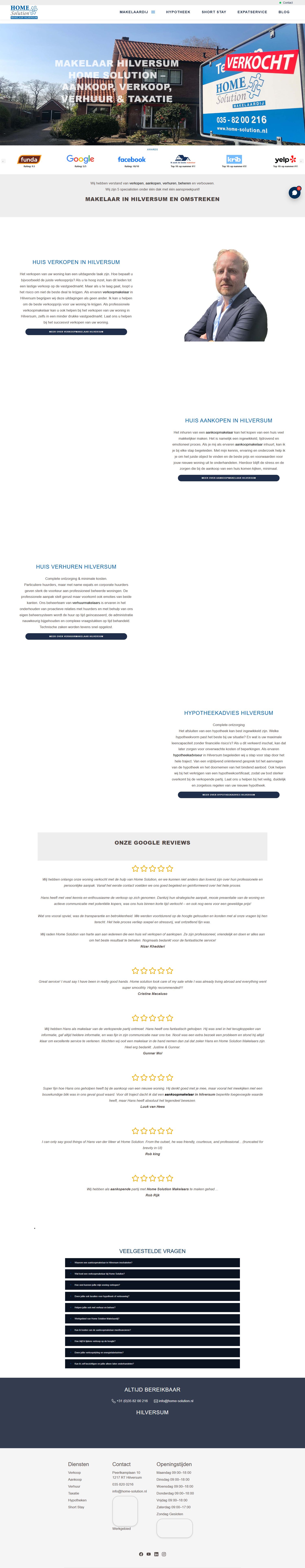 Screenshot van de website van www.home-solution.nl