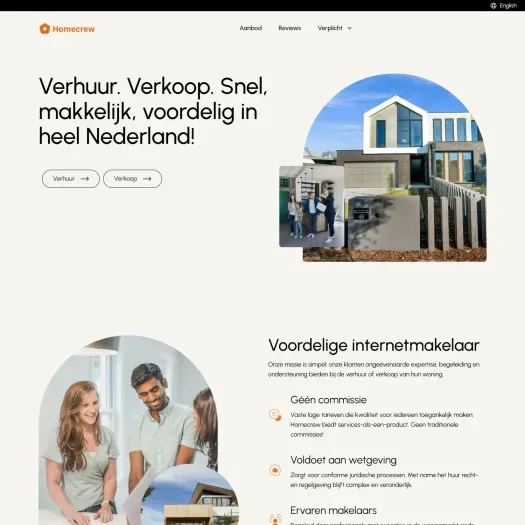 Screenshot van de website van www.homecrew.nl