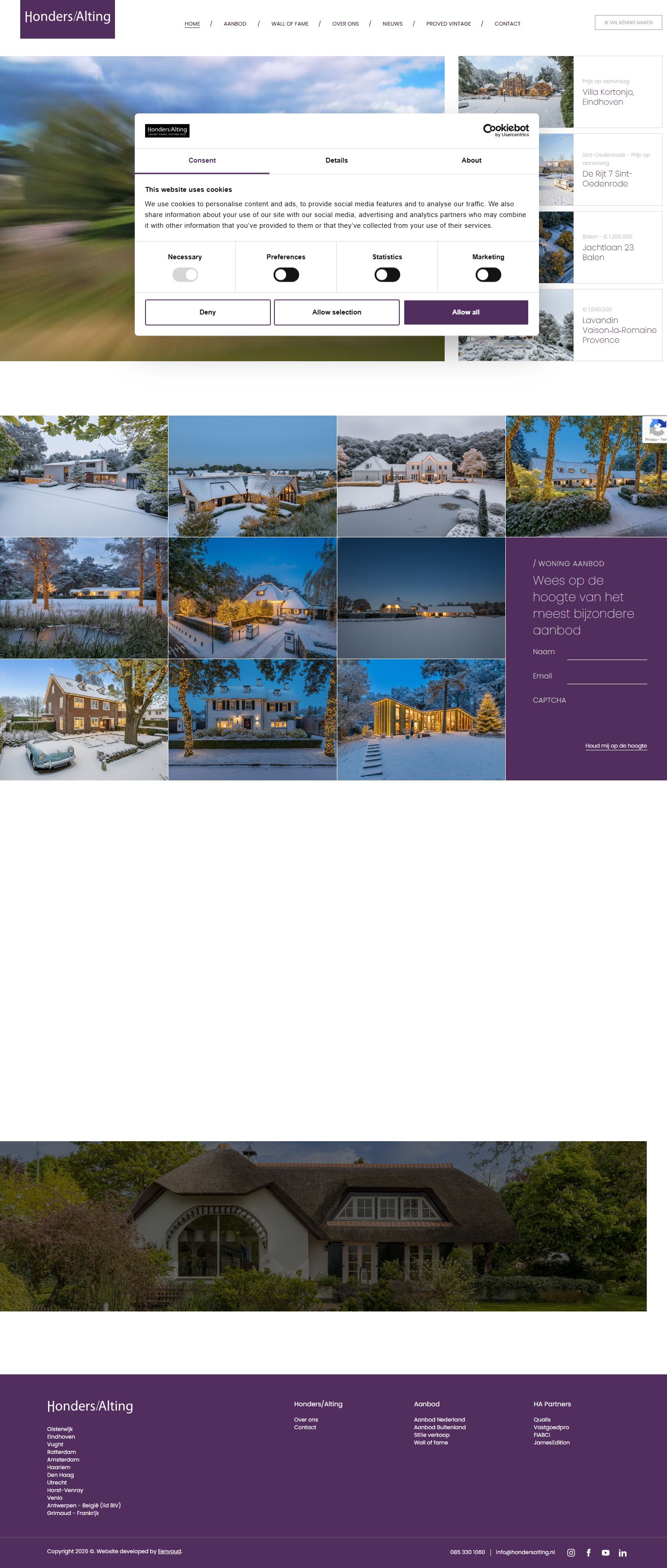 Screenshot van de website van www.hondersalting.nl