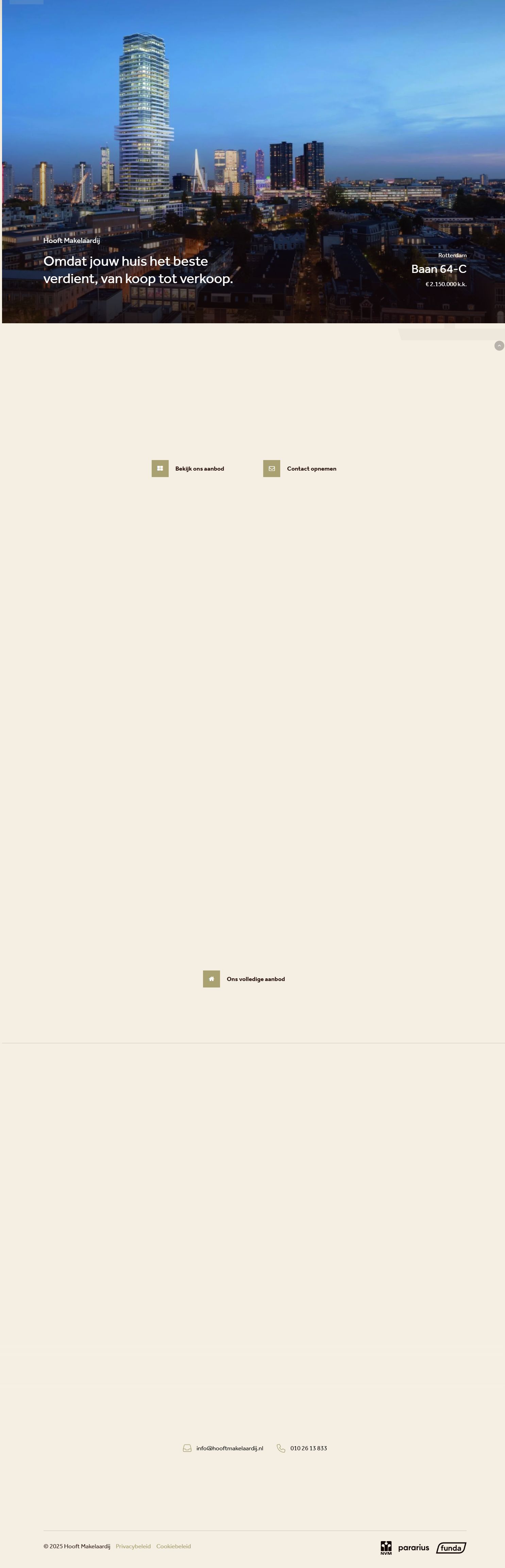 Screenshot van de website van www.hooftmakelaardij.nl