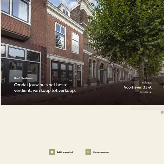 Screenshot van de website van www.hooftmakelaardij.nl