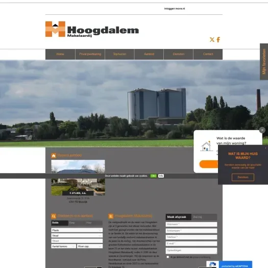 Screenshot van de website van www.hoogdalem-makelaardij.nl