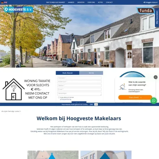 Screenshot van de website van www.hoogveste.nl