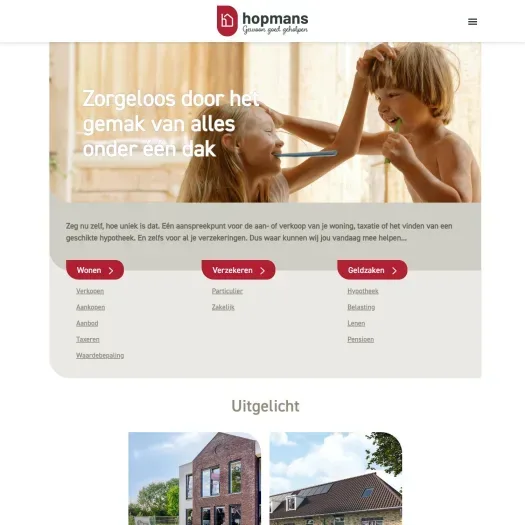 Screenshot van de website van www.hopmansengeense.nl