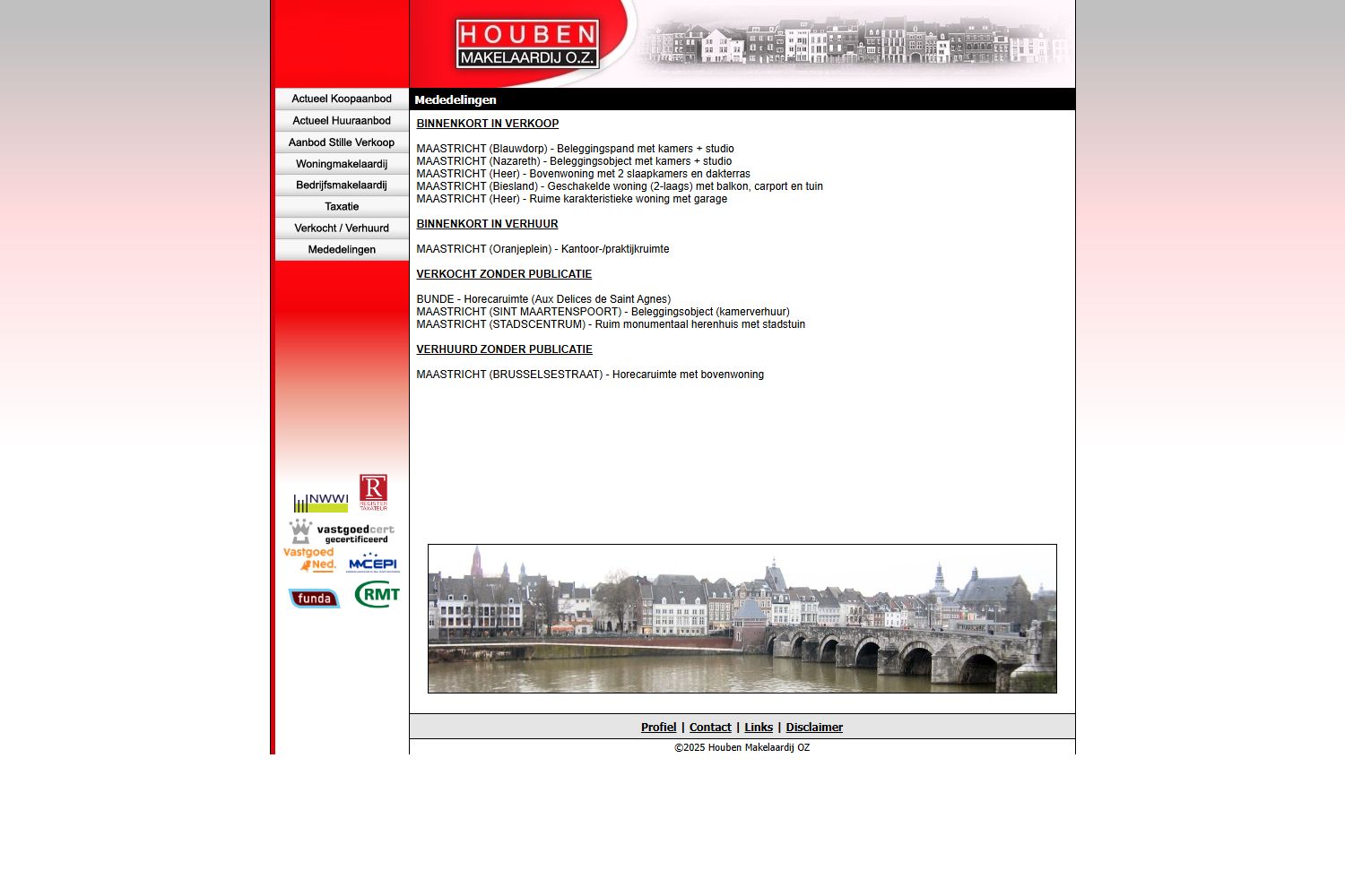 Screenshot van de website van www.houbenmakelaardij.nl