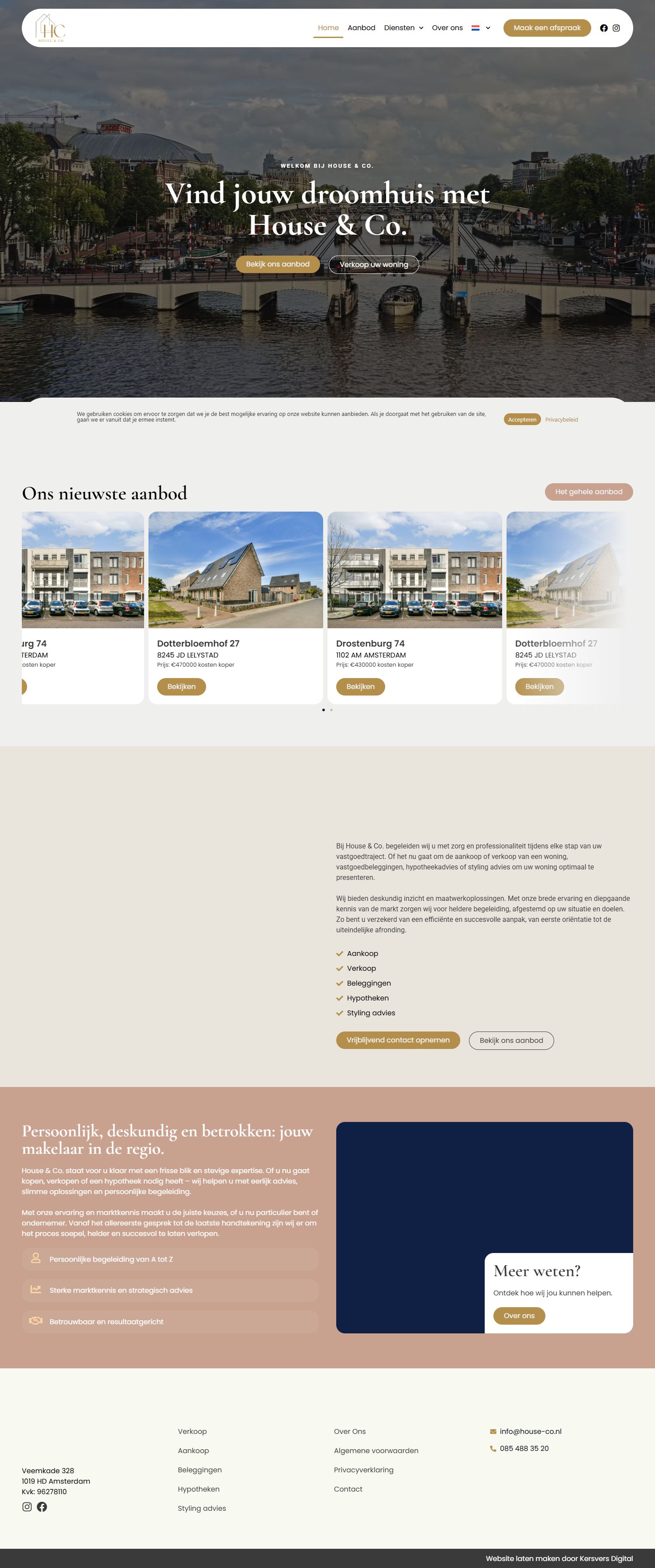 Screenshot van de website van www.house-co.nl