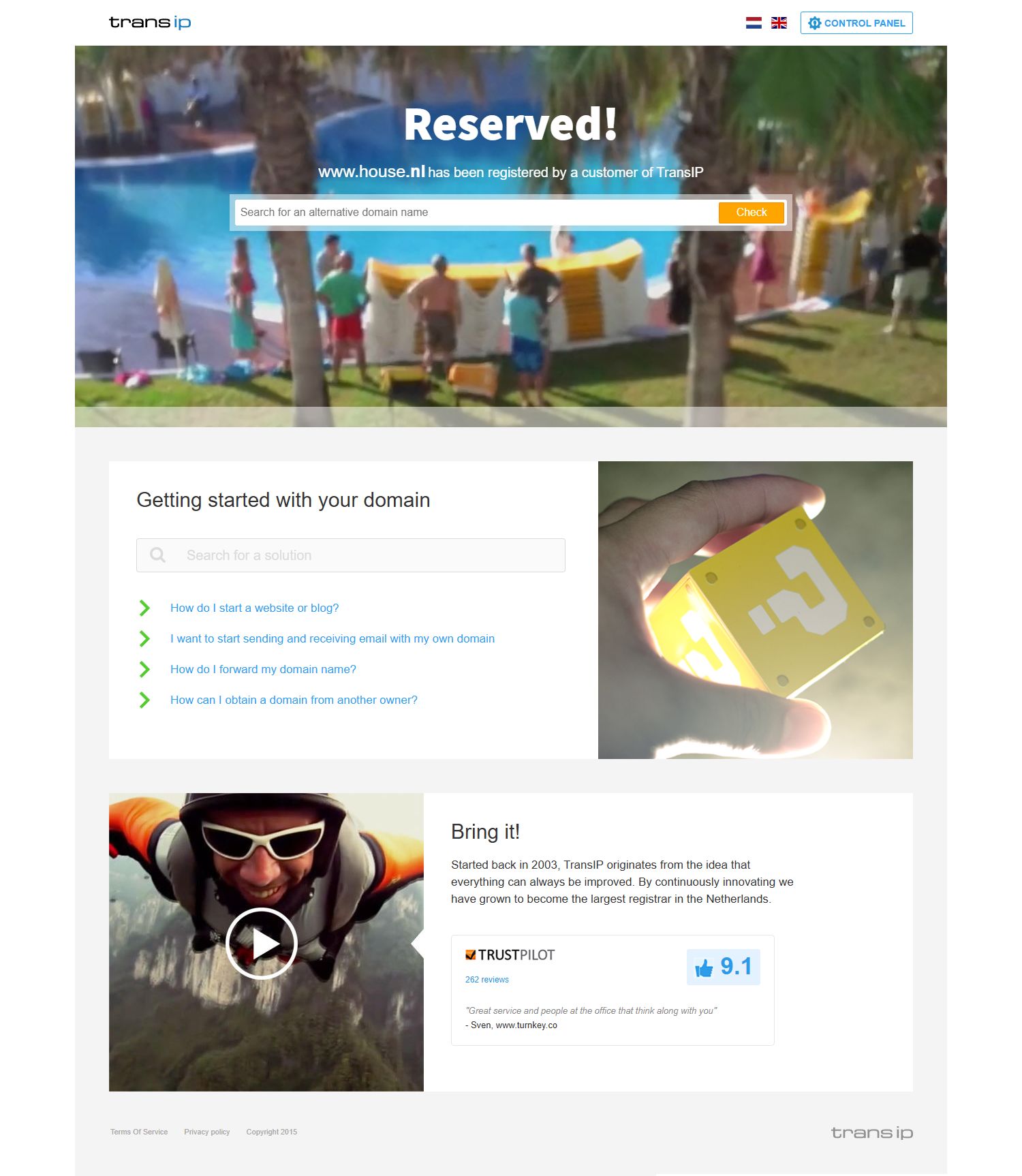 Screenshot van de website van www.house.nl