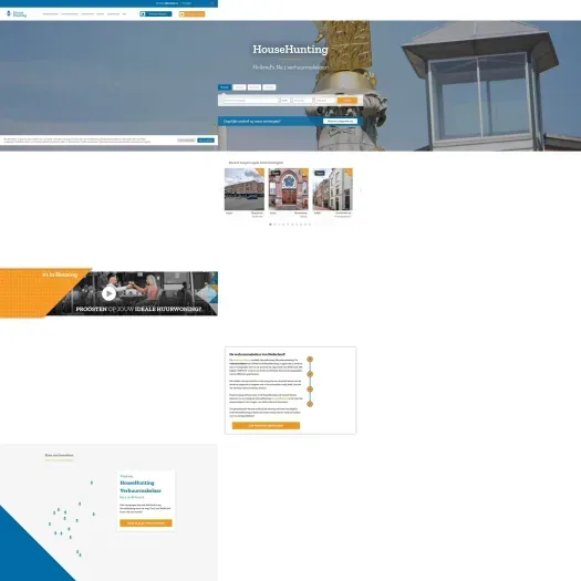 Screenshot van de website van www.househunting.nl