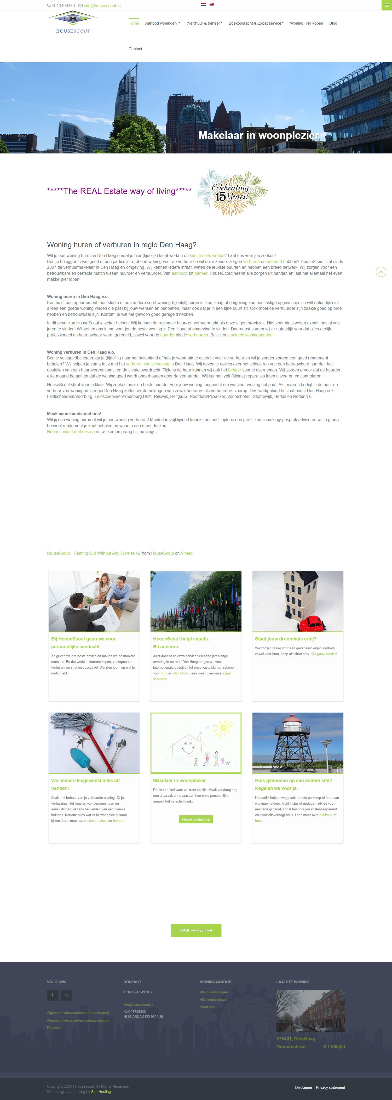 Screenshot van de website van www.housescout.nl