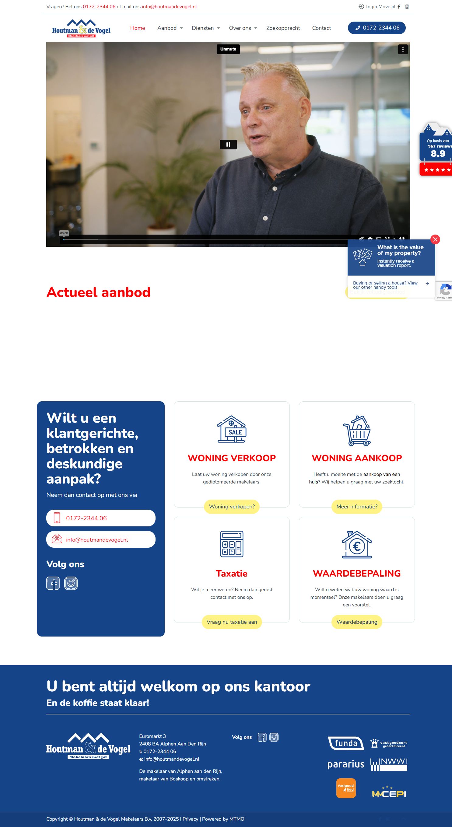 Screenshot van de website van www.houtmandevogel.nl