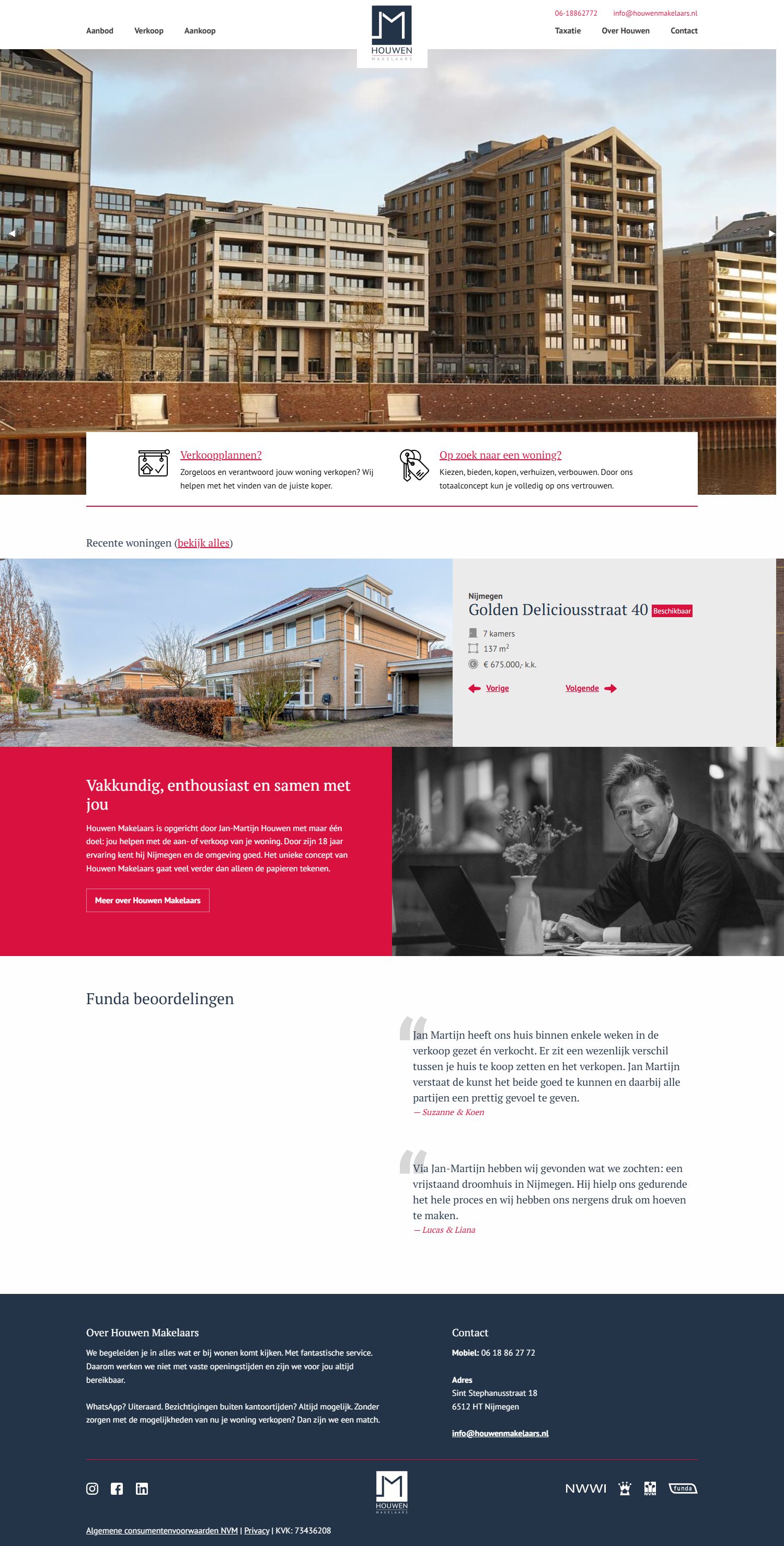Screenshot van de website van www.houwenmakelaars.nl