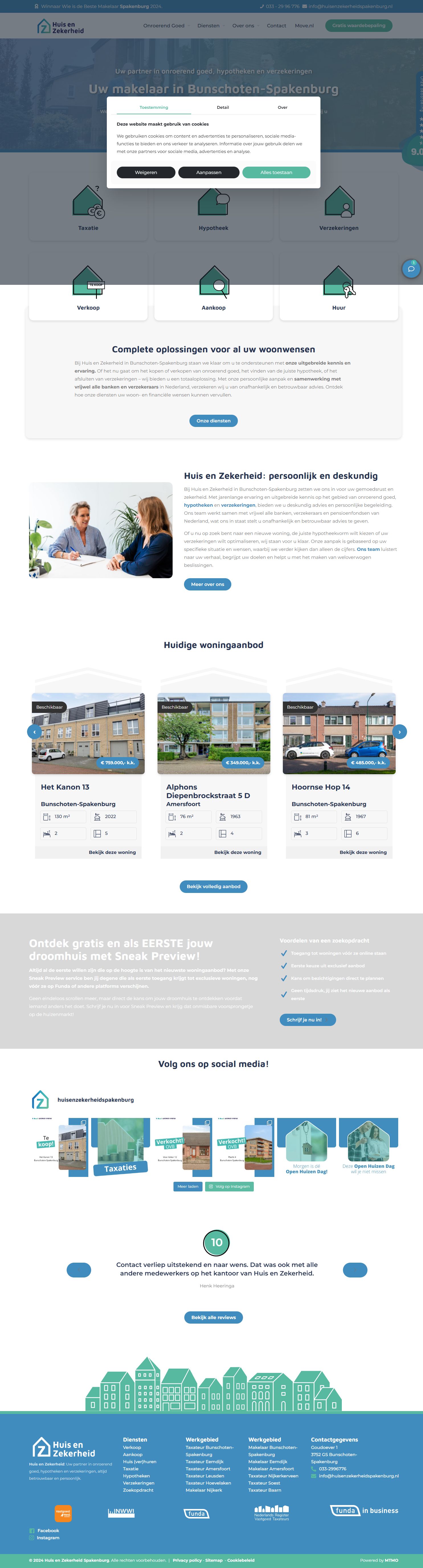 Screenshot van de website van www.huisenzekerheidspakenburg.nl